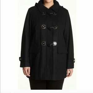 Micheal Kors toggle wool hooded coat